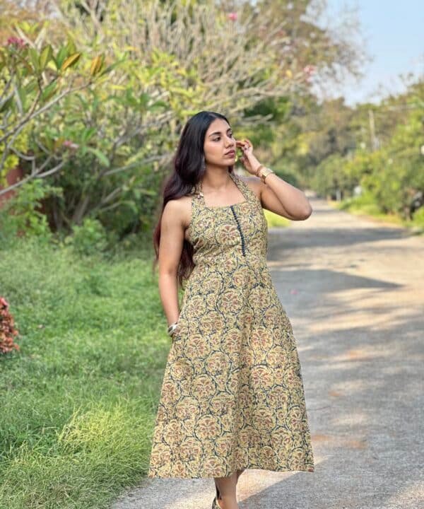 kalamkari midi dress